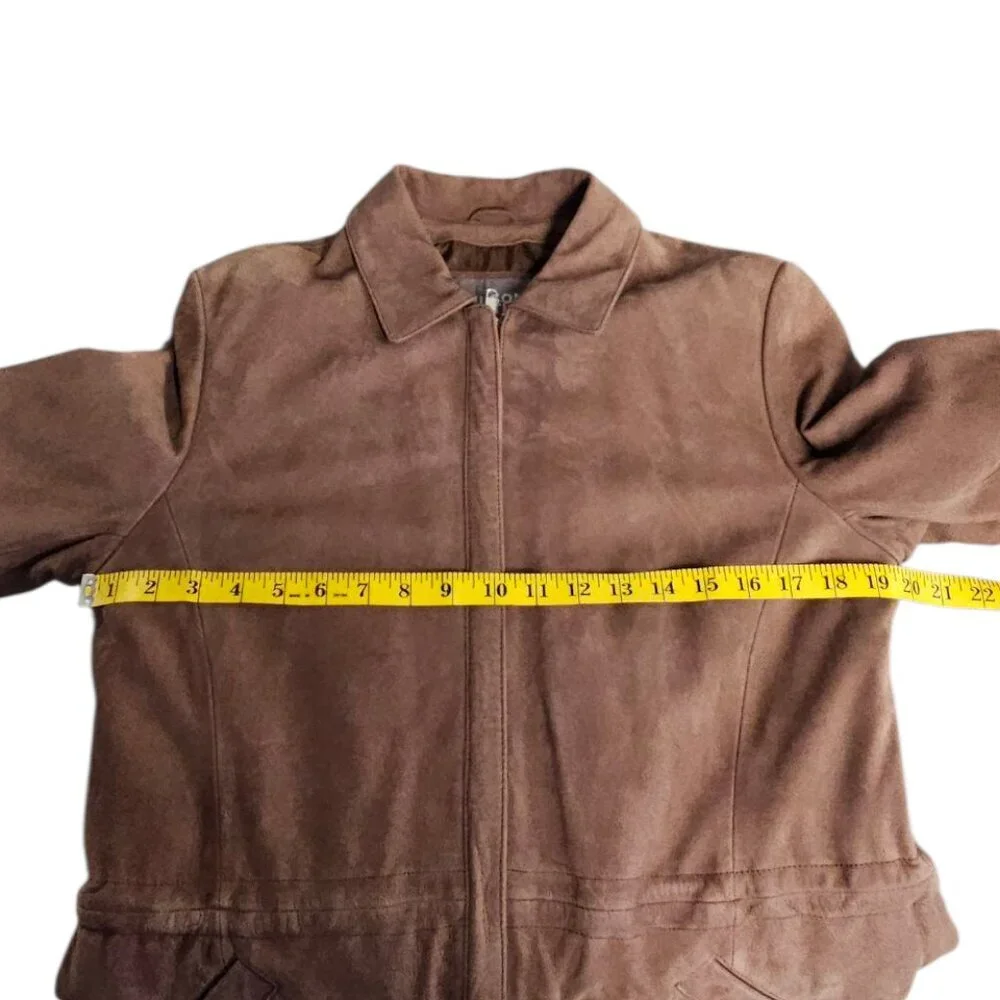 Wilson's Leather Womens Cinch Waist Genuine Leather Jacket, Brown, Full Zip, M - Picture 7 of 8